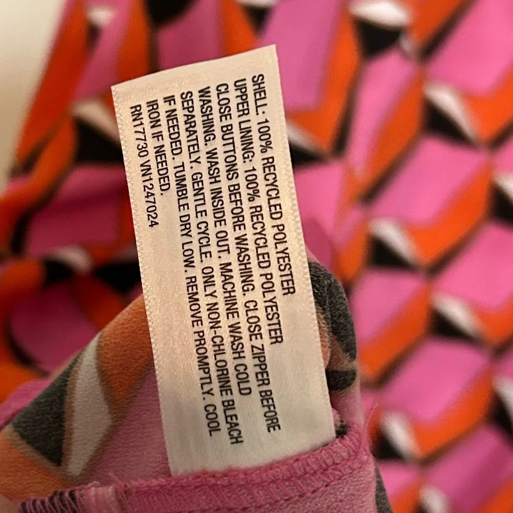 Diane Von Furstenberg Pink Geometric Tank Top Size 6 - Picture 7 of 7